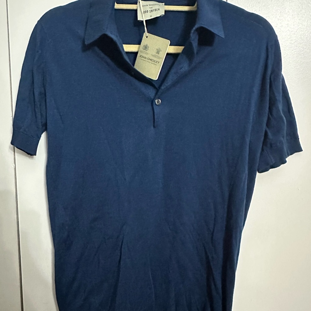 John Smedley for Todd Snyder Men’s Blue Shirt